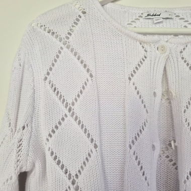 White Ajour Cardigan by Subdued