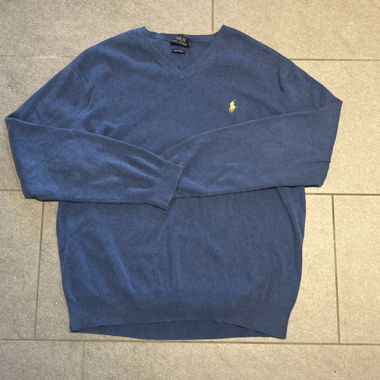 Polo Ralph Lauren Pima Cotton V-Pullover blau