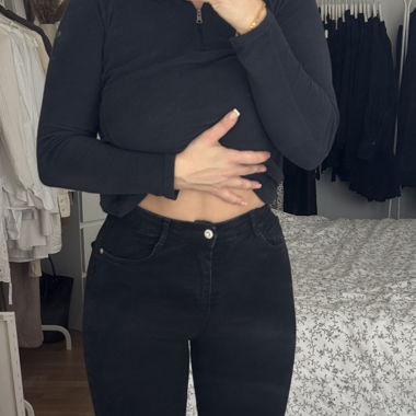 ZARA high waist skinny jeans 38 black / schwarz 