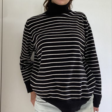 Striped Turtleneck Sweater