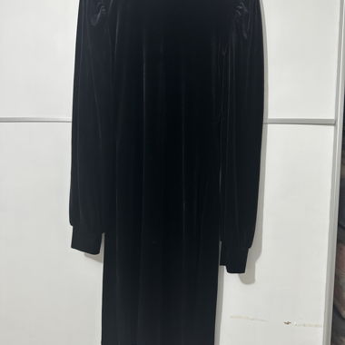 Black Velvet Dress with Jewel Collar