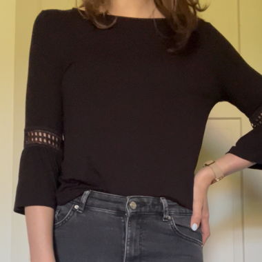 Langarm Shirt mit Trompetenärmeln