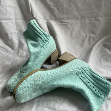 Scarpe in maglia Eckhaus Latta x Camper verde menta