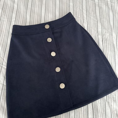 Navy blue velvet skirt