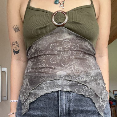 Y2K Print Halter Top