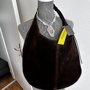 Sac à main en daim brun foncé neuf