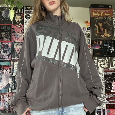 grey Puma jacket vintage style 