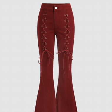 Pantalon Cider rouge à lacets