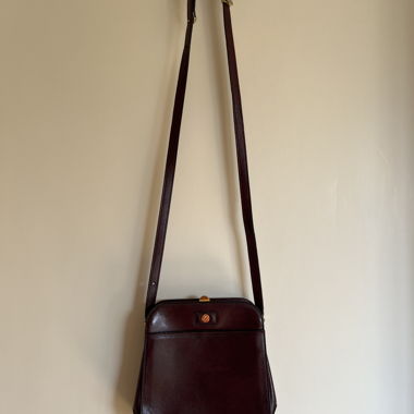 Gold Pfeil West Germany Bordeaux Leather Mini Bag