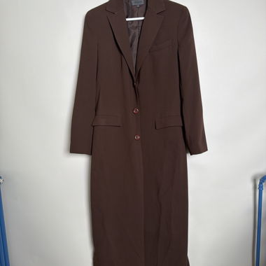 Brauner langer Blazer-Mantel