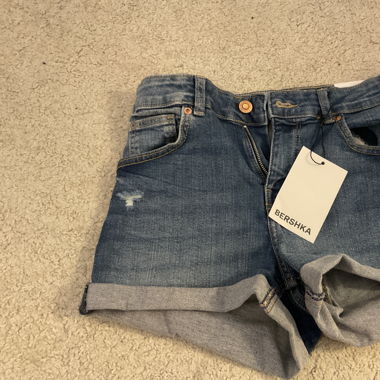 Bershka Jean shorts dark Blue 