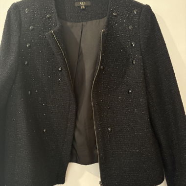 1.2.3 Paris black beaded tweed jacket