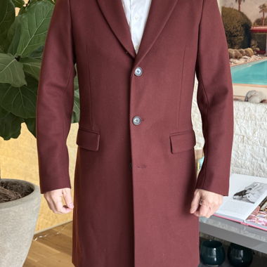 Herren Wintermantel dunkelrot