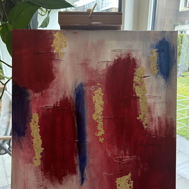 Red, blue and golden picture