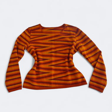 Langarmshirt gestreift orange