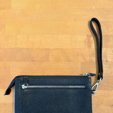 Clutch/Tasche/Etui schwarz aus italienischem Leder