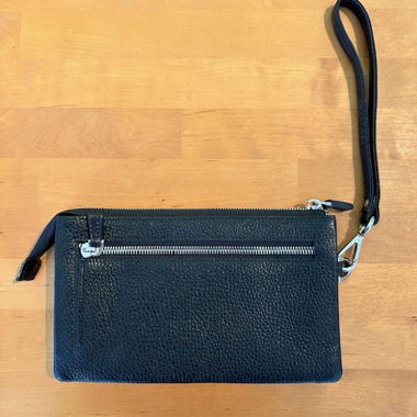 Clutch/Tasche/Etui schwarz aus italienischem Leder