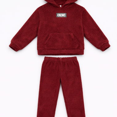 Burgundy fleece set - 7 years - Excellent condition