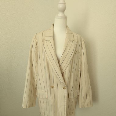 Blazer H&M oversized striped creme