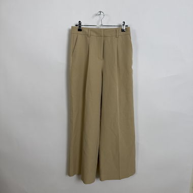 Beige wide-leg trousers