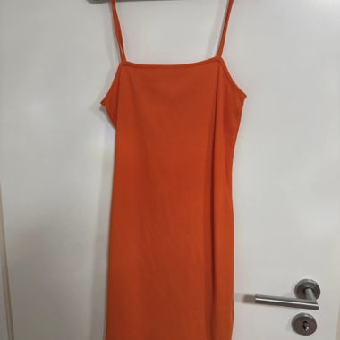 Orange slip dress
