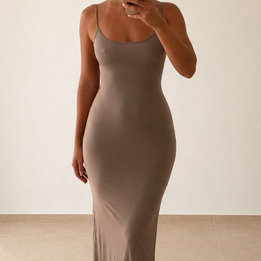 Taupe Kleid Bershka 