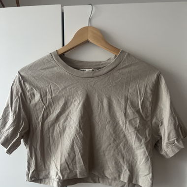 T-shirt taupe oversize crop