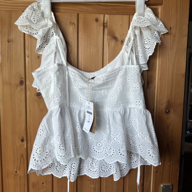 Top boho bianco nuovo