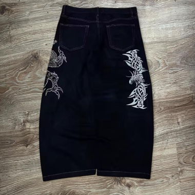 Jean ample tribal noir