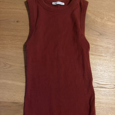 Zara red ribbed tank top
