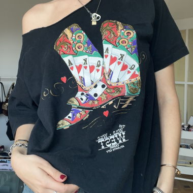 vintage off the shoulder shirt