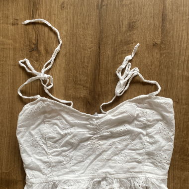 weisses Blumen Crop Top