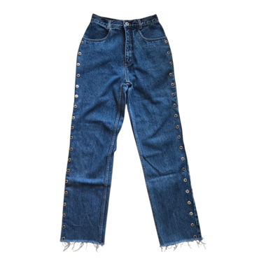 High-Waist Studded Jeans