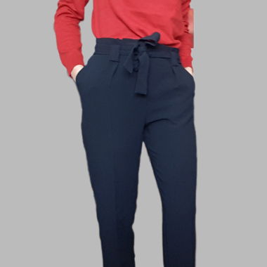 Navy paperbag trousers