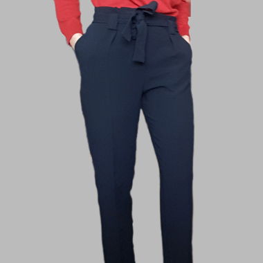 Navy paperbag trousers