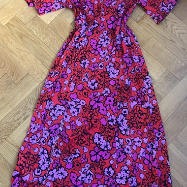 Abito midi floreale rosso