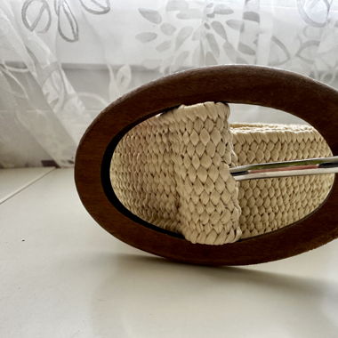 Ceinture en paille beige claire 