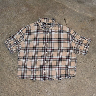 camicia corta con motivo burberry