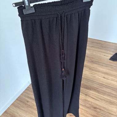 Pantaloni neri ampi in tessuto