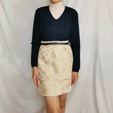 Valentino vintage golden flower sparkling skirt