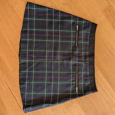 Short Check Skirt with Zips
