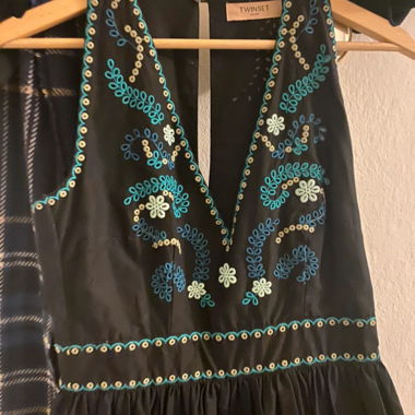 Twinset black embroidered dress