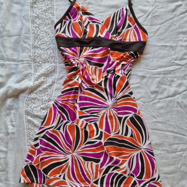 Patterned Y2K Swimsuit Dress