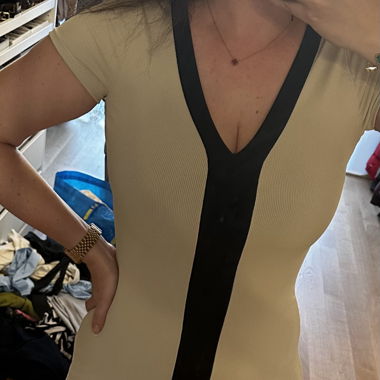 Maxi Kleid creme Schwarz 