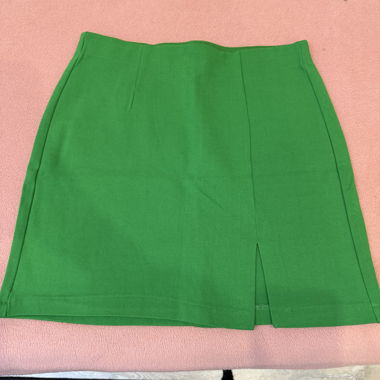 Short green skirt