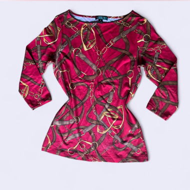Ralph Lauren longsleeve w equestrian belt print 