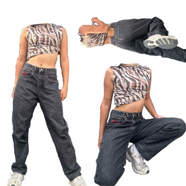 Jeans vintage streetwear unici e cool senza etichetta