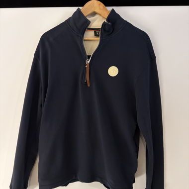 Sweat zippé bleu marine à col montant