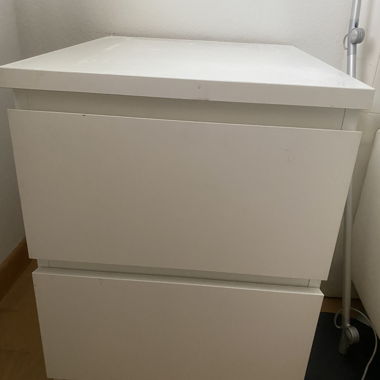 White Two-Drawer Dresser