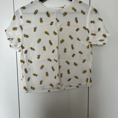 White Shirt with Pineapple Print